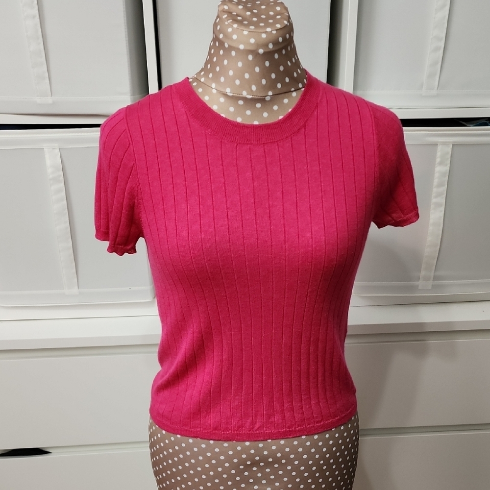 J. Crew Vibrant Pink Short Sleeve Top